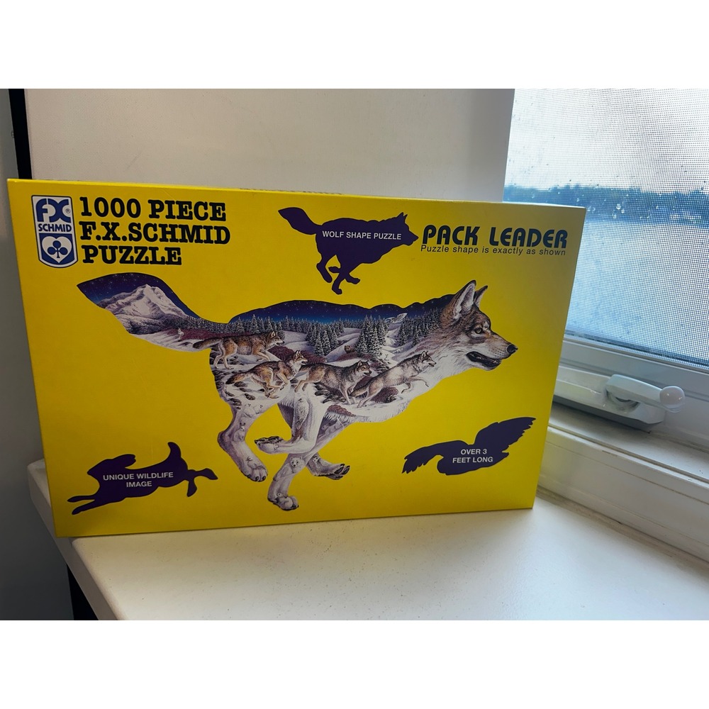 F.X. Schmid Pack Leader Wolf Shaped Puzzle 1000 Piece 90179 Sally J Smith 1997